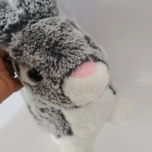 Animal Adventure Bunny Rabbit Plush Gray Frosted White Grey Stuffed Animal 2017 - Picture 6 of 11